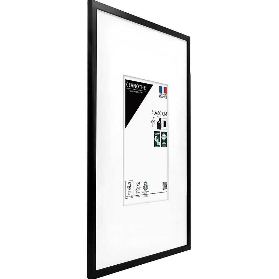 Cadre photo wild noir 40x60 cm avec passe-partout 20x30 cm Fabriqué en France