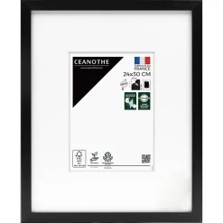 Cadre photo wild noir 24x30 cm avec passe-partout 13x18 cm Fabriqué en France