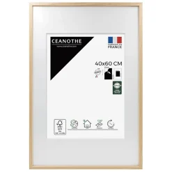 Cadre photo 40x60 cm chêne alba avec passe-partout 30x40 cm Fabriqué en France