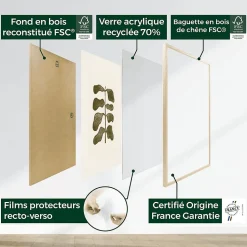 Cadre photo 40x60 cm chêne alba avec passe-partout 30x40 cm Fabriqué en France