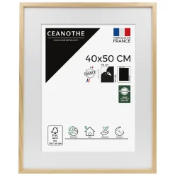 Cadre photo 40x50 cm chêne alba avec passe-partout 30x40 cm Fabriqué en France