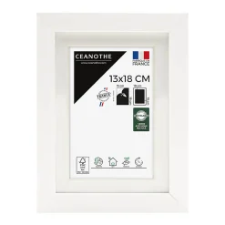 Cadre photo 13x18 cm milan blanc avec passe-partout 10x15 cm Fabriqué en France