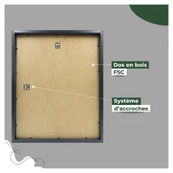 Cadre photo 50x70 cm milan brut avec passe-partout 40x50 cm Fabriqué en France