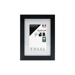 Cadre photo 13x18 cm milan noir avec passe-partout 10x15 cm Fabriqué en France