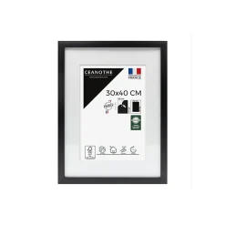 Cadre photo 30x40 cm milan noir avec passe-partout 20x30 cm Fabriqué en France