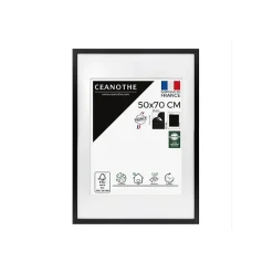 Cadre photo 50x70 cm milan noir avec passe-partout 40x50 cm Fabriqué en France