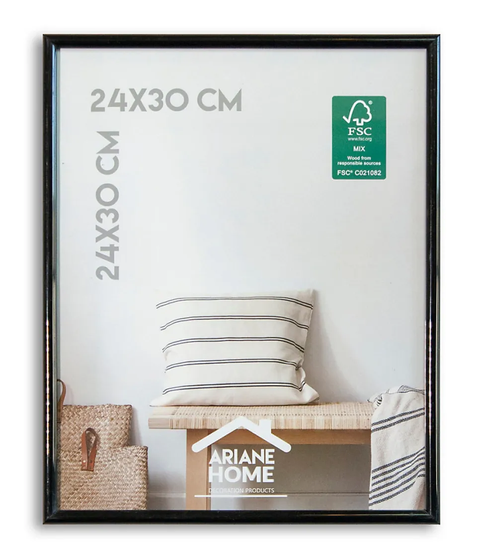 Cadre plastique gallery Ariane Home noir l.24 x H.30 cm