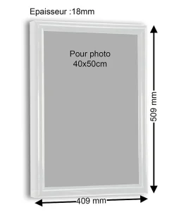 Cadre plastique gallery Ariane Home blanc l.40 x H.50 cm