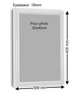 Cadre plastique gallery Ariane Home blanc l.30 x H.40 cm