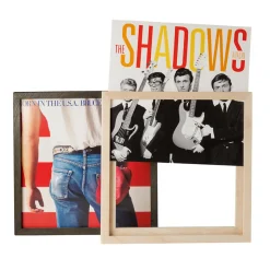 Cadre porte disque vinyle Noyer - accrocher vos pochettes de vinyle au mur