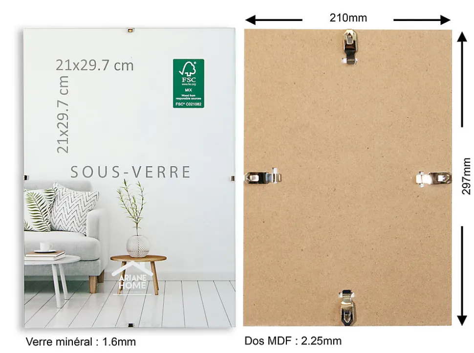 Cadre sous-verre Ariane Home l.21 x H.29cm