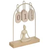 Calendrier métal Yogi H.28,5cm assorti- Beige- Atmosphera