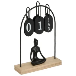 Calendrier métal Yogi H.28,5cm assorti- Noir- Atmosphera