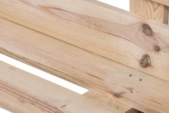 Canape en Palettes Poncees et Brossees 120x60cm Finition Ecru pour Patio Interieur Exterieur