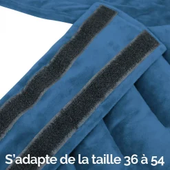 Ceinture lombaire chauffante avec bandes auto-agrippantes réglable taille 36 à 54 - Bleu - Vivezen