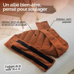 Ceinture lombaires chauffante avec bandes auto-agrippantes réglable taille 36 à 54 - Terracotta - Vivezen