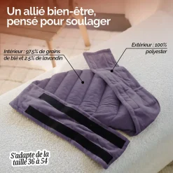 Ceinture lombaires chauffante avec bandes auto-agrippantes réglable taille 36 à 54 - Mauve - Vivezen