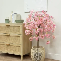 Cerisier artificiel retombant rose 110cm