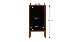 Chevalet Stop Trottoir avec Cadre en Bois Laqué 100x49,5cm, Chevalet Publicitaire