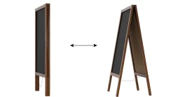 Chevalet Stop Trottoir avec Cadre en Bois Laqué 100x49,5cm, Chevalet Publicitaire
