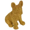 Chien déco Eden H.10cm assorti - Doré- Atmosphera