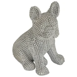 Chien déco Eden H.10cm assorti - Doré- Atmosphera
