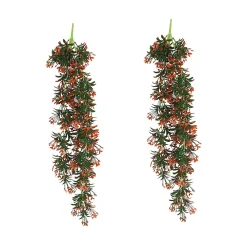Chute plante artificielle rouge 90cm lot de 2