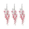 Chute plante artificielle cerisier rose 78cm lot de 3