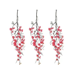 Chute plante artificielle cerisier rose 78cm lot de 3