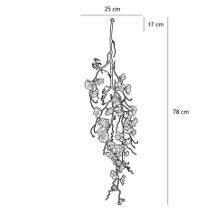 Chute plante artificielle cerisier rose 78cm lot de 3