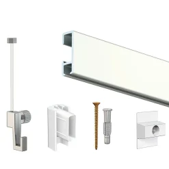 Cimaise Box Artiteq Click ÉCO - Kit accrochage tableau 6 mètres , Blanc laqué