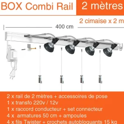 Cimaise Box Artiteq Combi Rail PREMIUM - Kit accrochage tableau 4 mètres