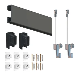Cimaise Box ÉCO Click Rail 200 cm - Kit tout en un Blanc mat à peindre