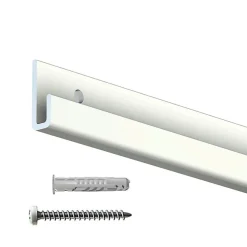 Cimaise Classic+ Rail 200 cm - 80kg + Vis et chevilles - Cimaise Tableau Artiteq Blanc laqué