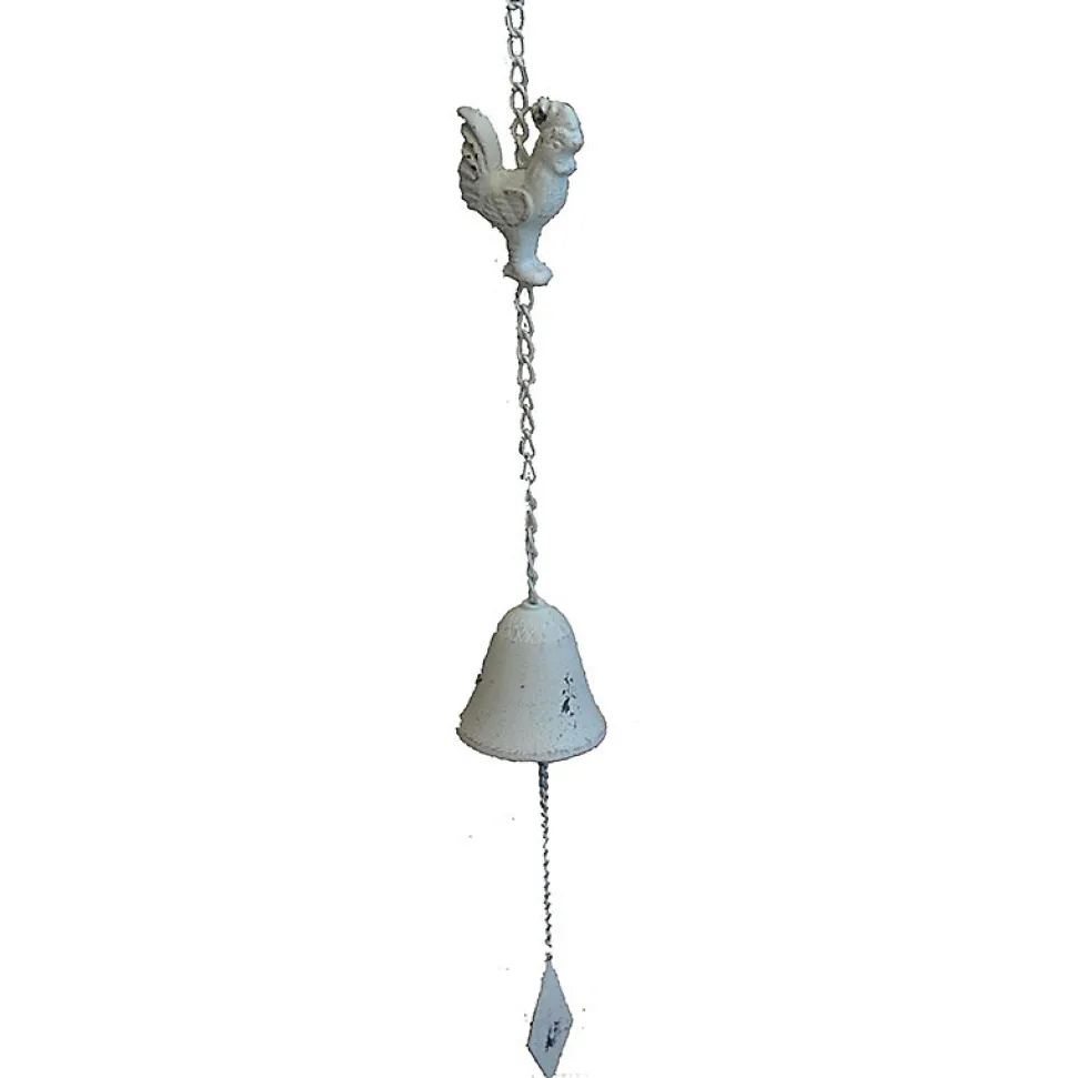 Clochette Coq fer blanc 10x65cm