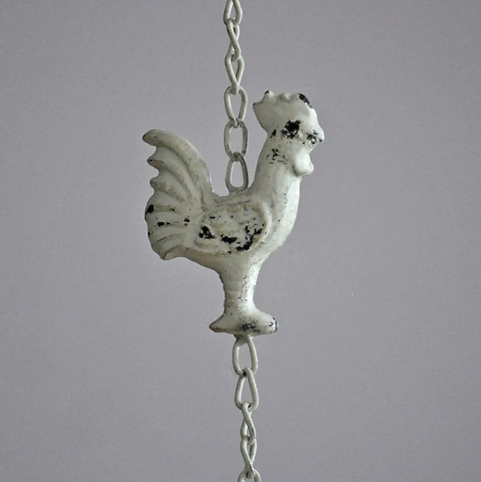 Clochette Coq fer blanc 10x65cm