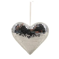 Coeur à facettes miroir 20x17cm