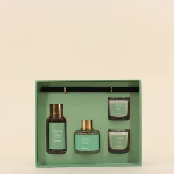Coffret cadeau senteurs maison et 2 bougies parfumées