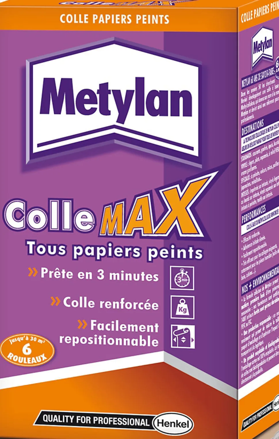 Colle en poudre - adaptée pour tout papiers peints - surface de couverture 35 m² - Metylan 1692620