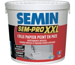 Colle Papiers Peints en Pâte Semin Sem-Pro XXL, Prêt à l'Emploi, Seau de 5 kg