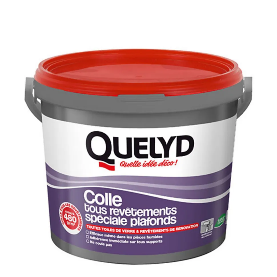 Colle spéciale plafonds - toile de verre et revêtements de rénovation Quelyd pâte 6kg