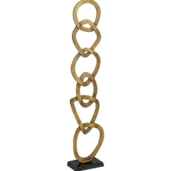 Colonne décorative aluminium doré 123x26x13cm