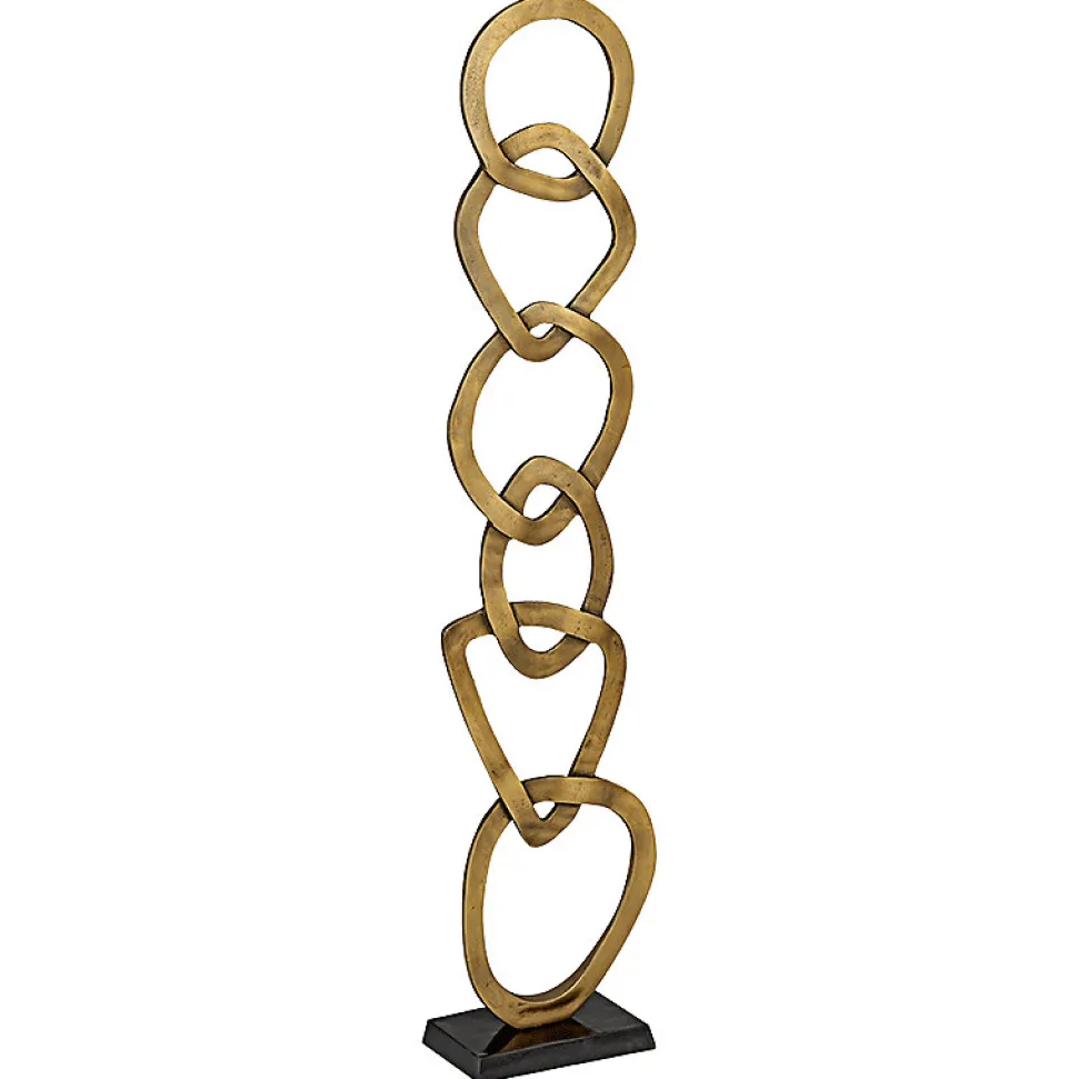 Colonne décorative aluminium doré 123x26x13cm