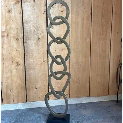 Colonne décorative aluminium doré 123x26x13cm