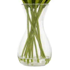 Composition tulipes avec vase Hector blanc H28,5cm - Atmosphera