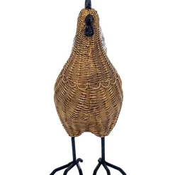 Coq décoratif en résine et résine tressée