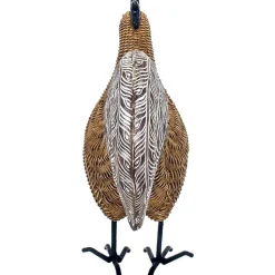 Coq décoratif en résine et résine tressée