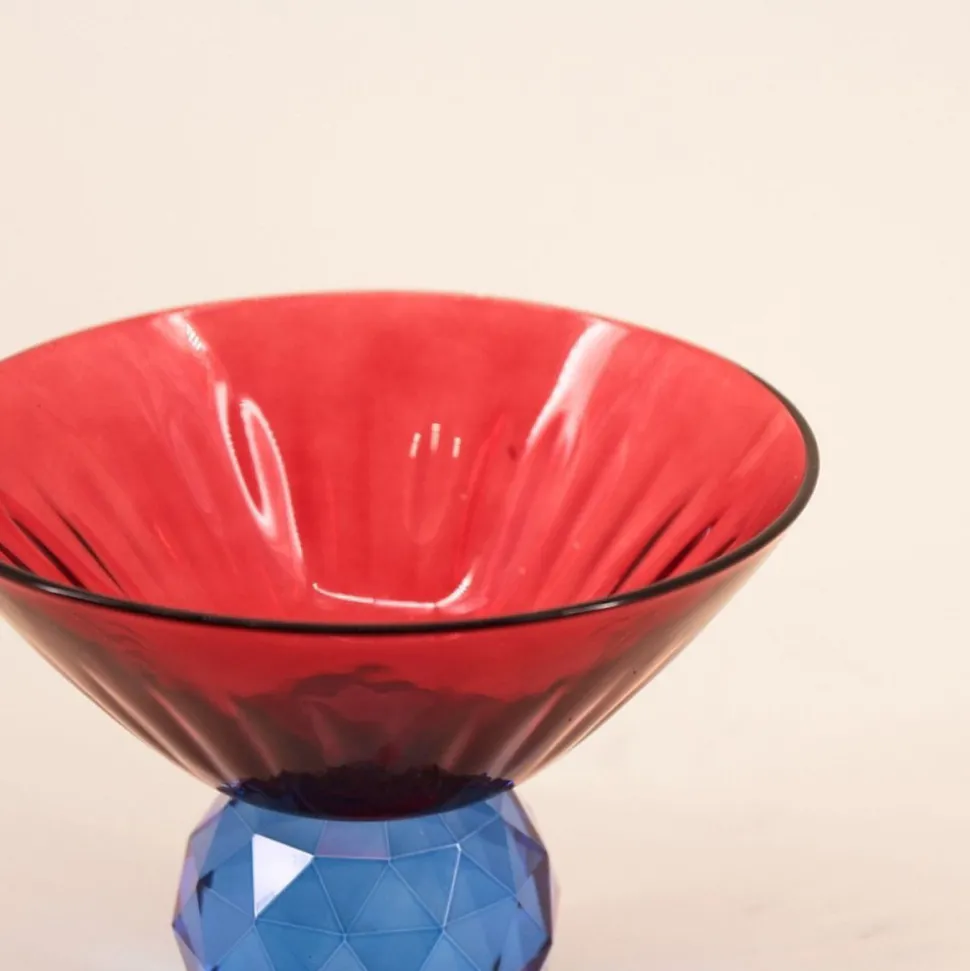Coupe bicolore en cristal à facettes