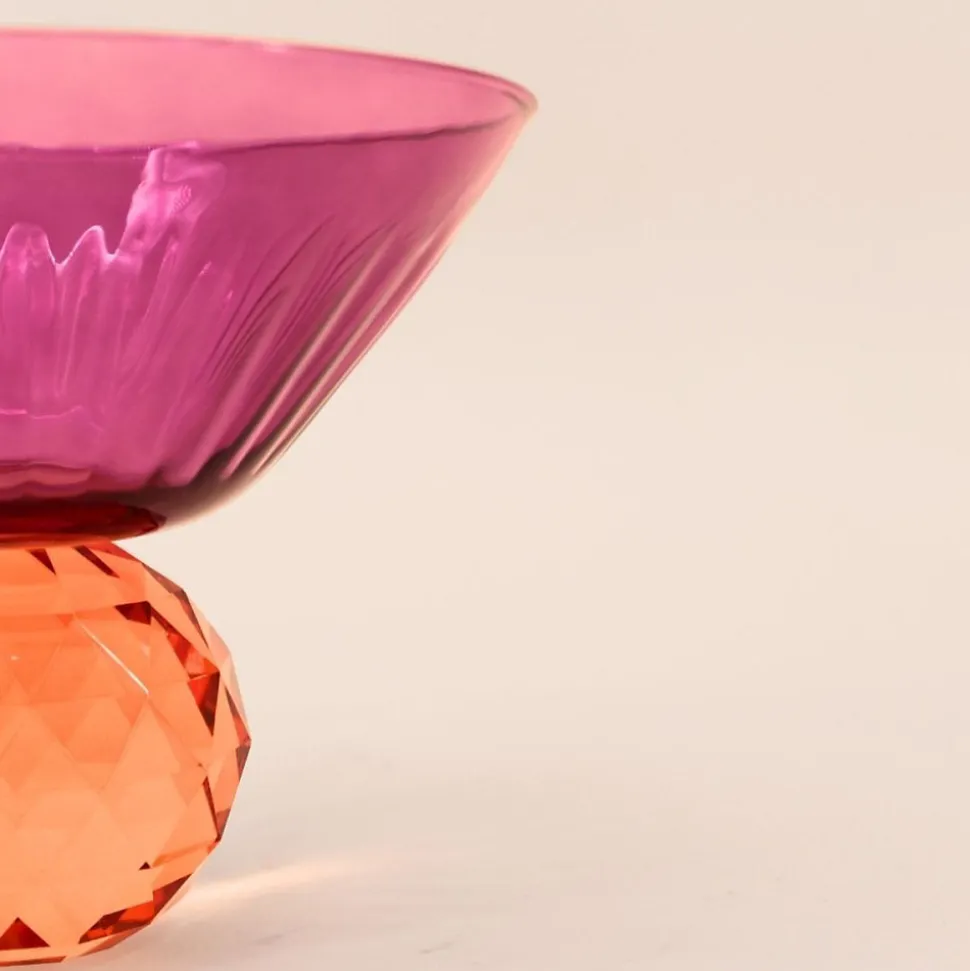 Coupe bicolore en cristal à facettes