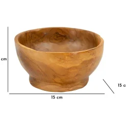 Coupe ronde en teck Butot 15x8 cm